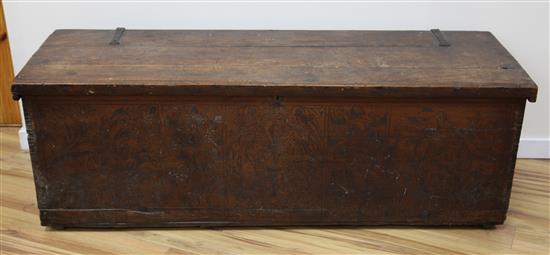 A Continental fruitwood coffer, W.5ft 10in.